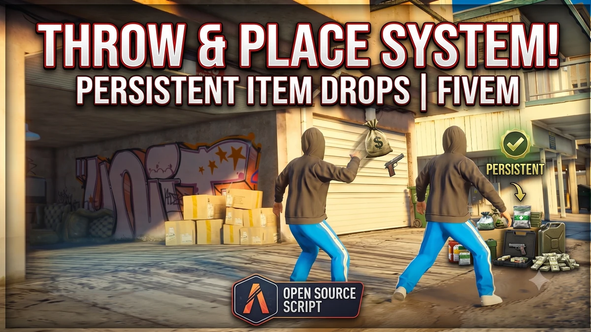 Item Throwing & Placing System FiveM | Persistent Item Drop Script | Open Source